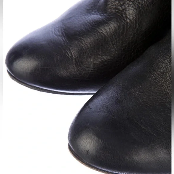 Chloé Knee High Black Leather Heeled Boots